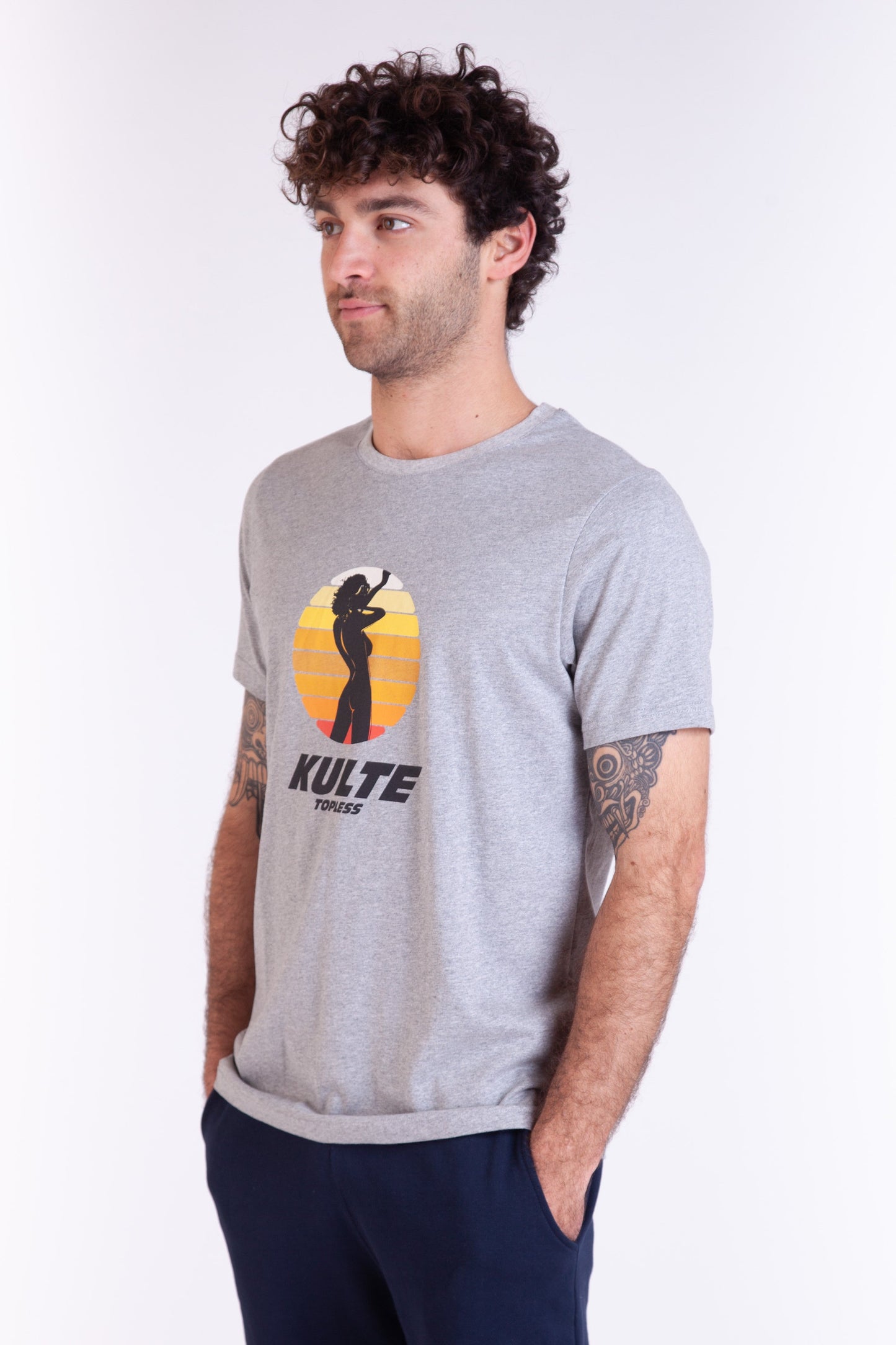 TEE SHIRT TOPLESS GREY