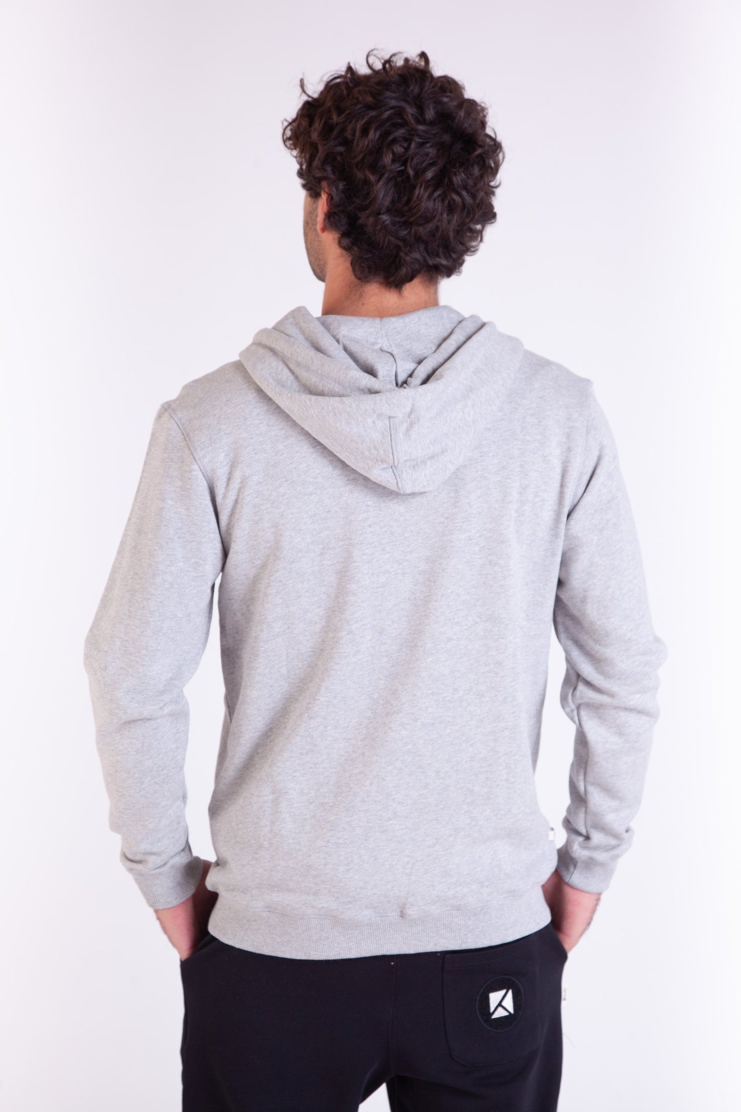 HOODIE ZIP SCRIPT GREY