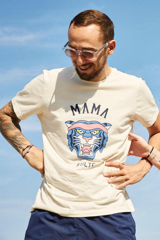 BEACH MAMA TIGER OFF WHITE T-SHIRT