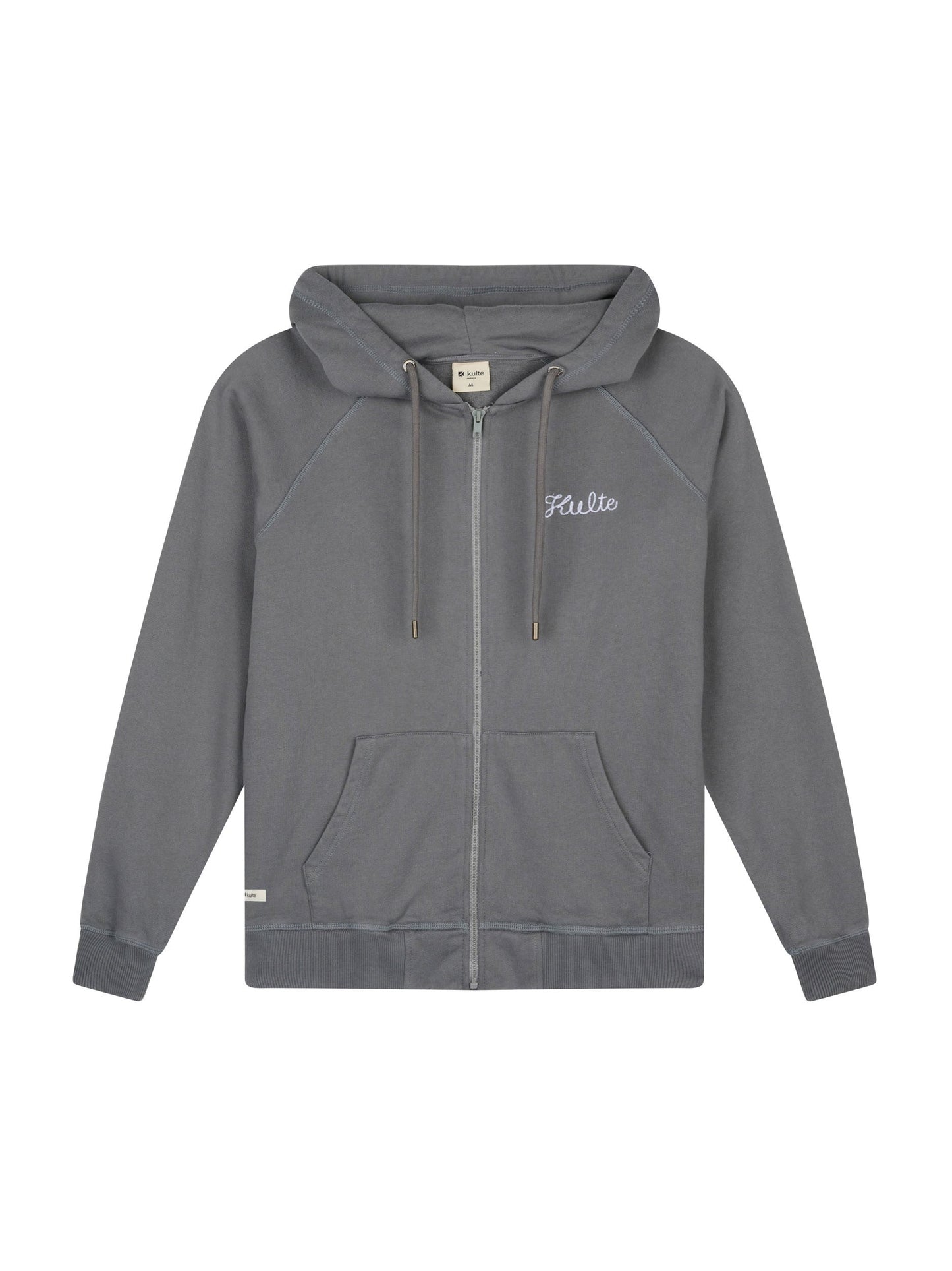 ZIP SCRIPT HOODIE PREMIUM CHARCOAL GRAY