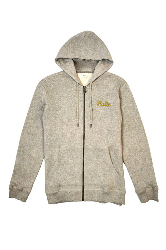 HOOD ZIP CORPO SCRIPT GREY