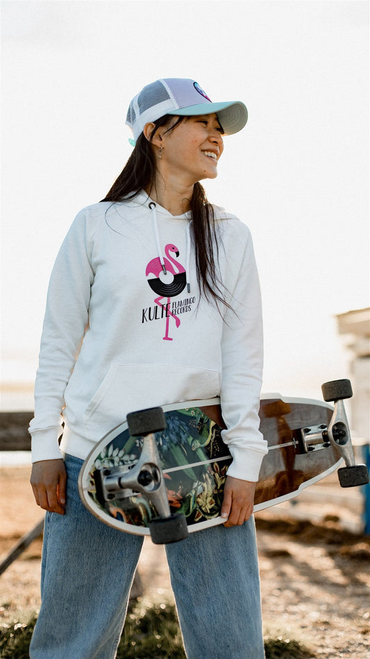 FLAMINGO WHITE WOMEN'S HOODIE