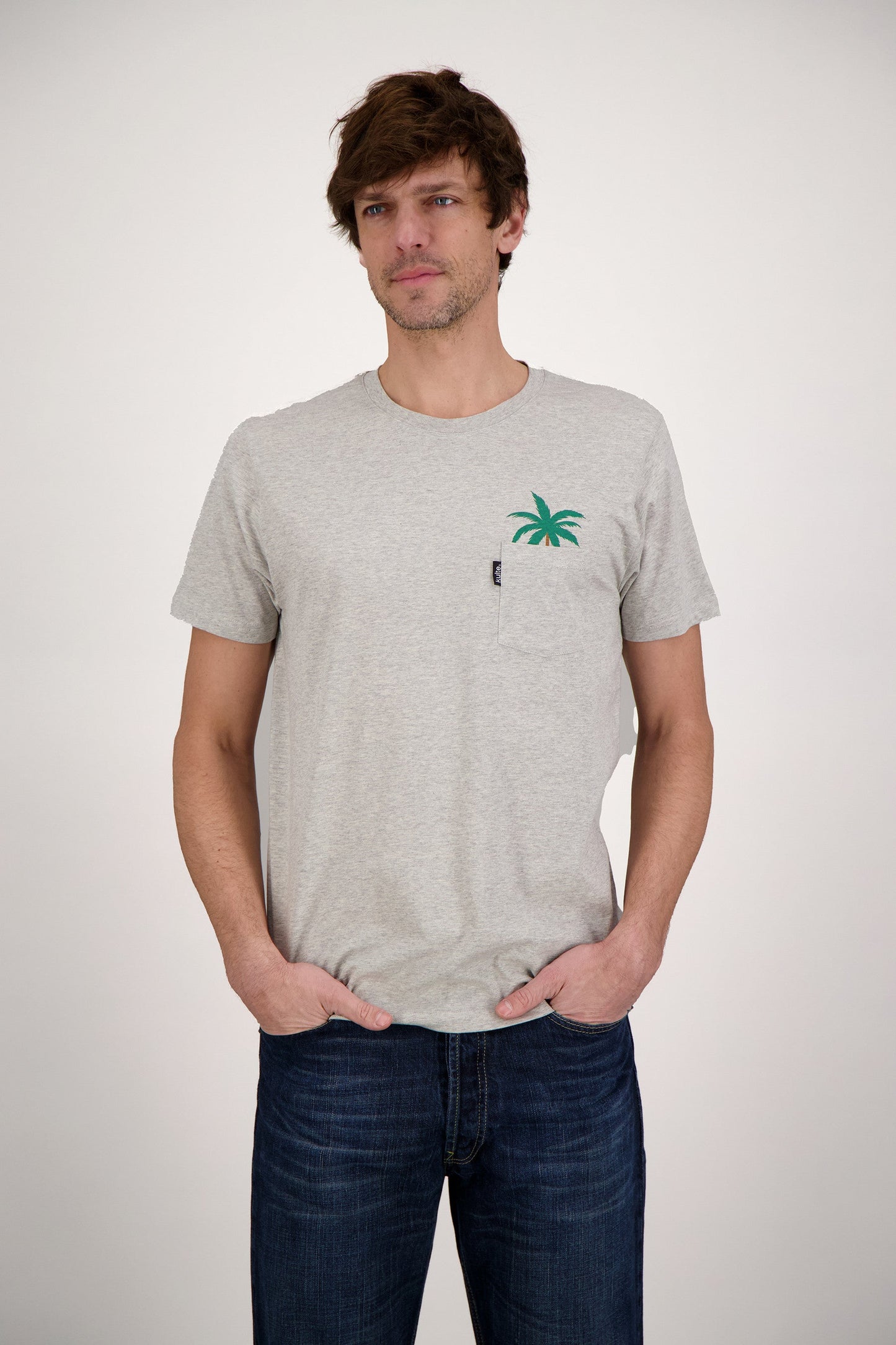 T-SHIRT POCKET PALMIER GREY