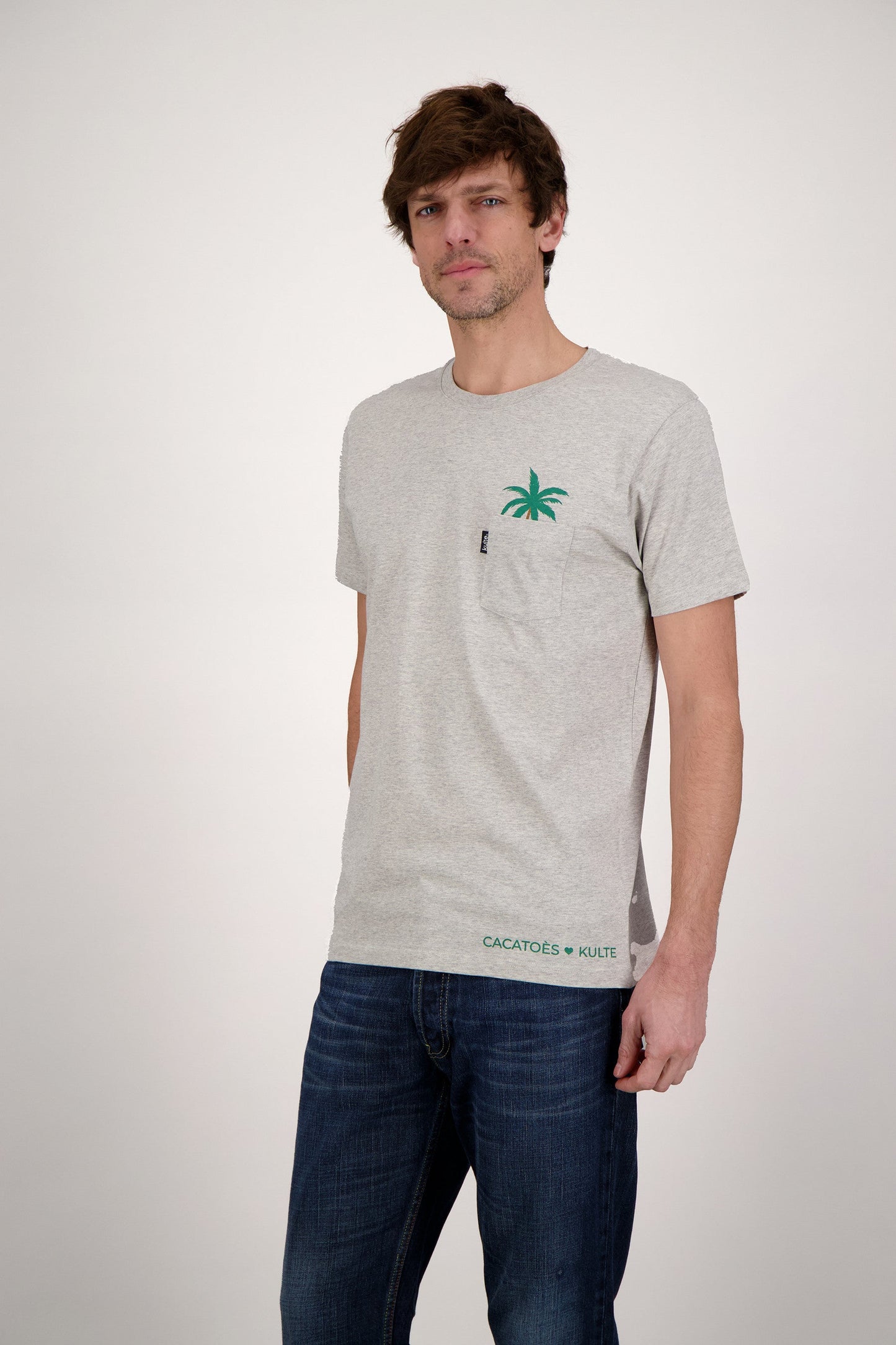 T-SHIRT POCKET PALMIER GREY