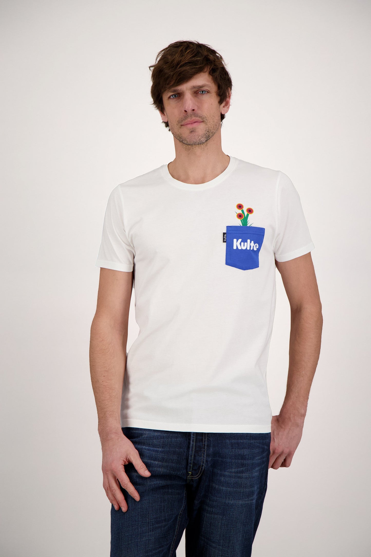 T-SHIRT POCKET FLOWER WHITE