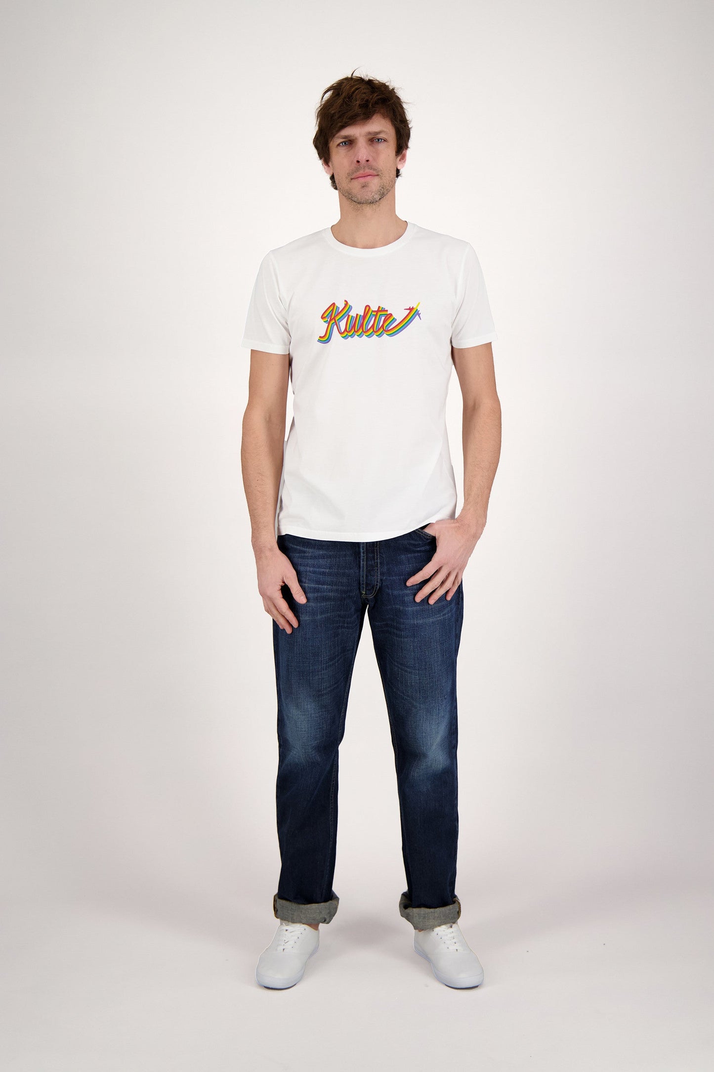 T-SHIRT RAINBOW PLANE WHITE