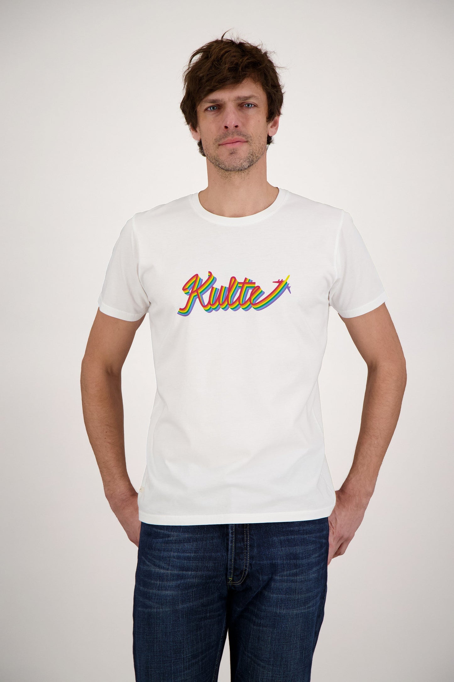 T-SHIRT RAINBOW PLANE WHITE