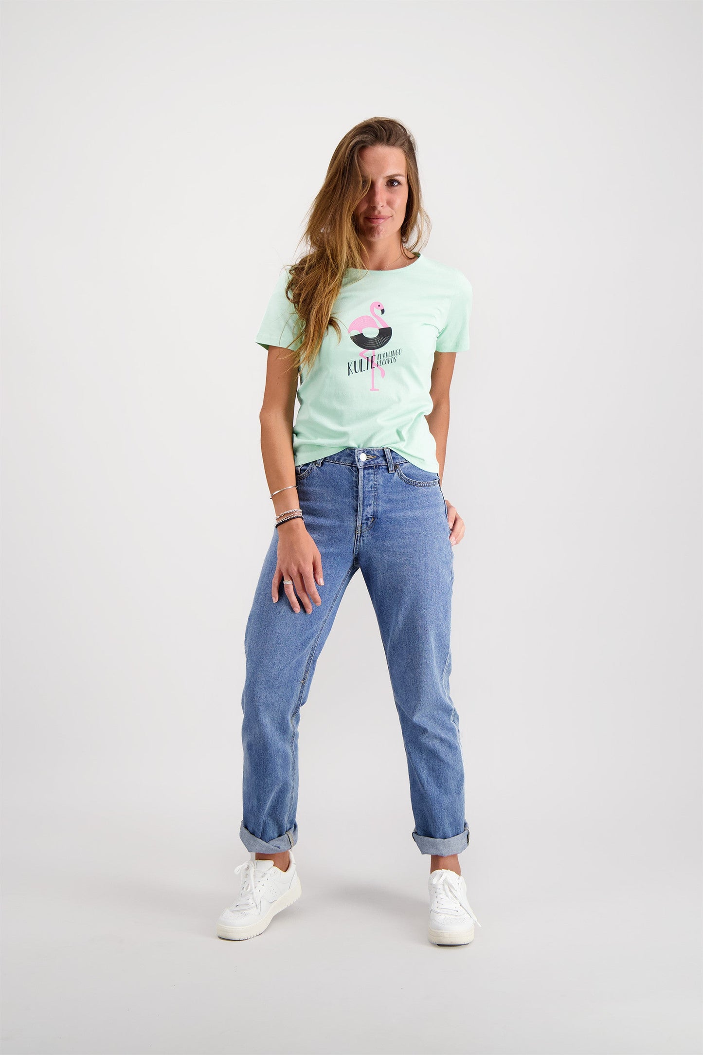 T-SHIRT FEMME FLAMINGO LIGHT GREEN