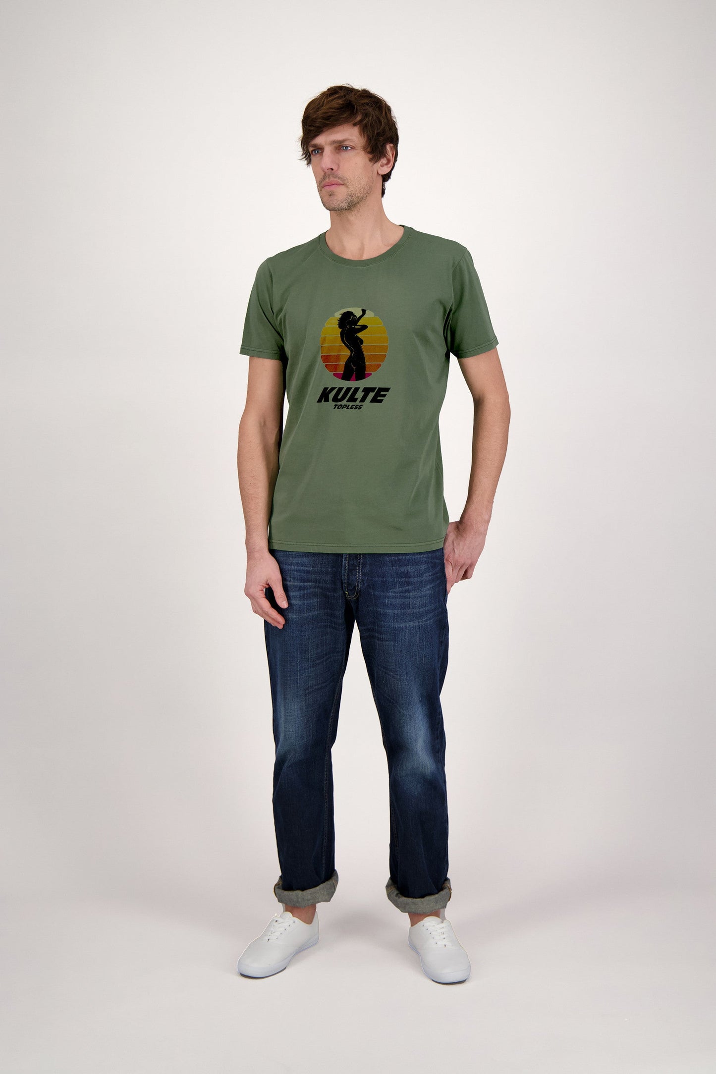 T-SHIRT TOPLESS KAKI