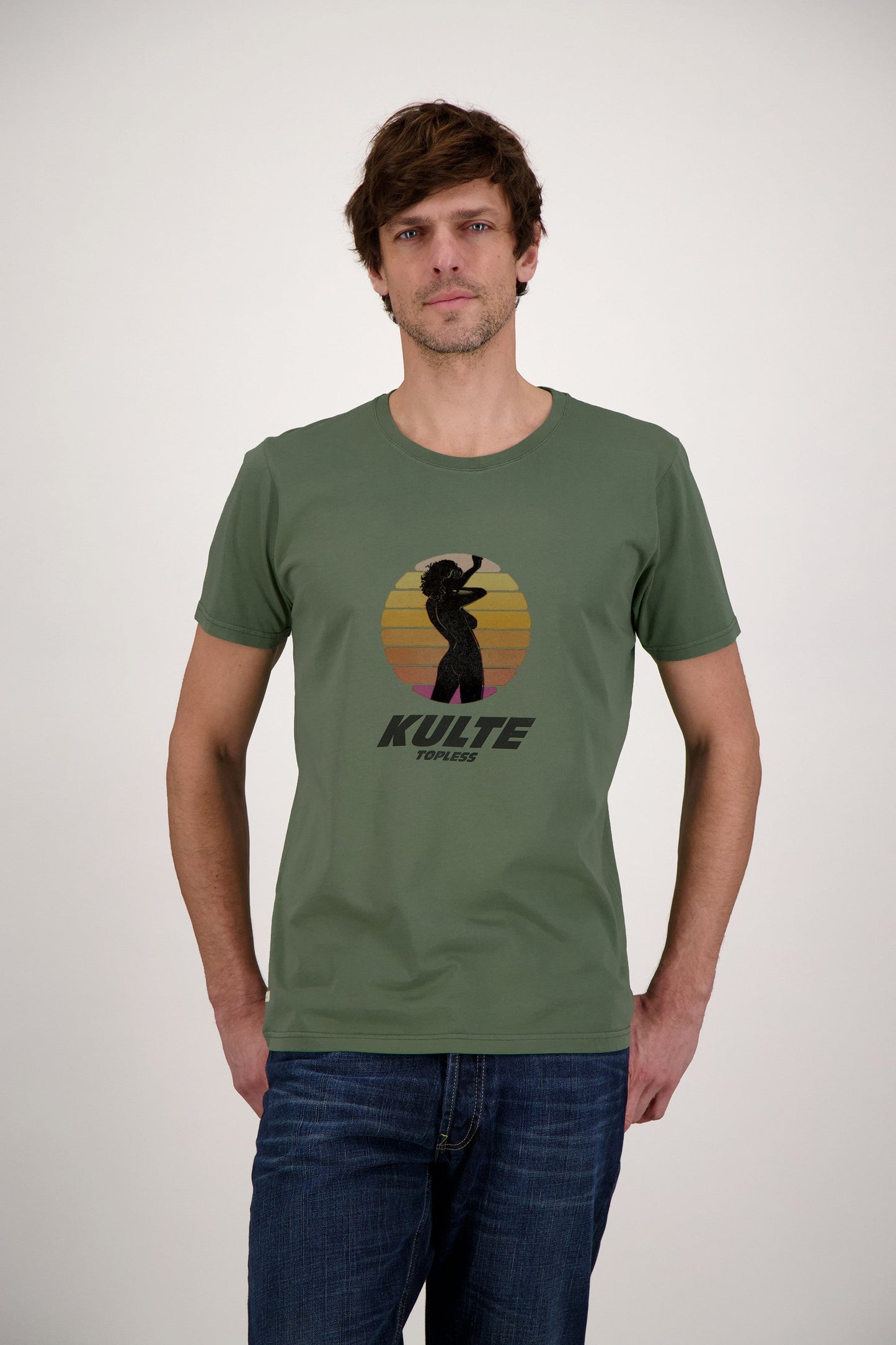 T-SHIRT TOPLESS KAKI