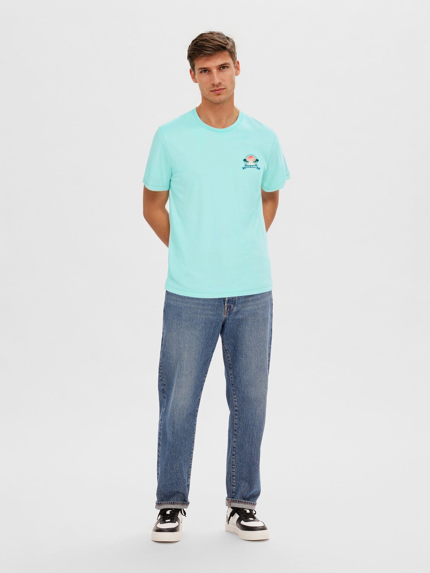 T-SHIRT SUNSET SQUARE MINT