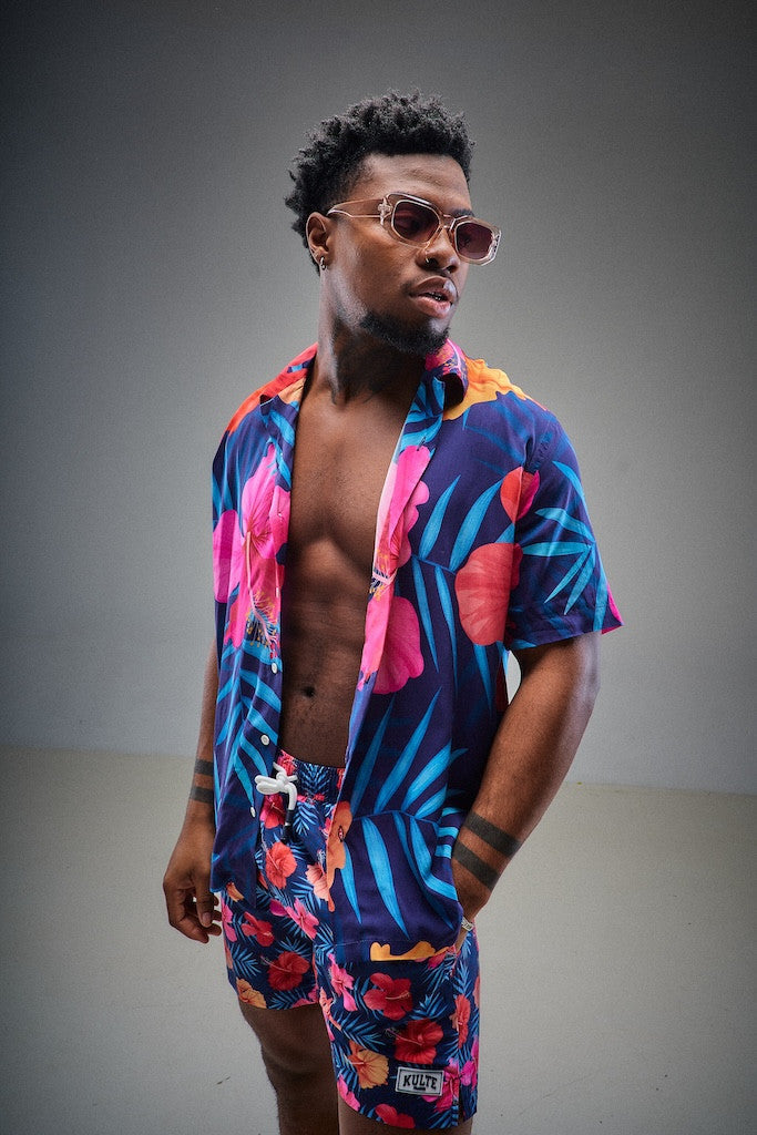 CHEMISE HAWAIENNE FLOWER