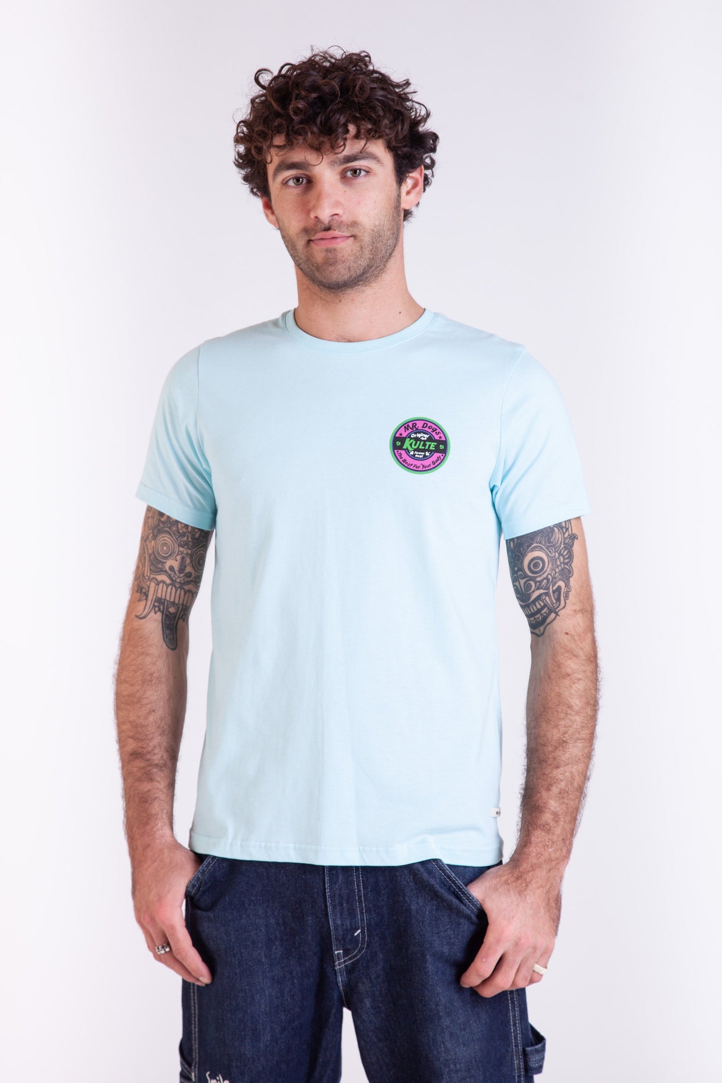TEE SHIRT DOG LIGHT BLUE