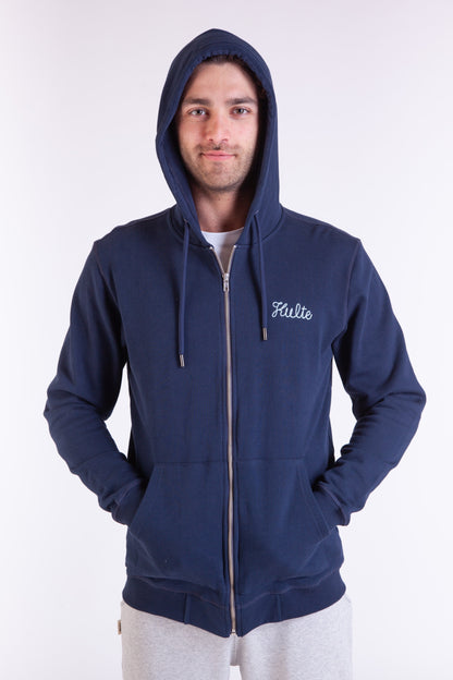 HOODIE ZIP SCRIPT NAVY
