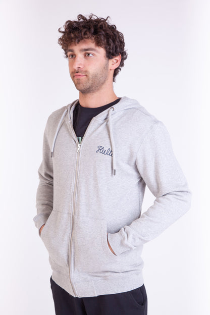 HOODIE ZIP SCRIPT GREY