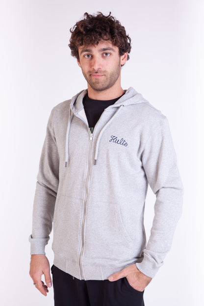 HOODIE ZIP SCRIPT GREY