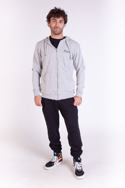 HOODIE ZIP SCRIPT GREY