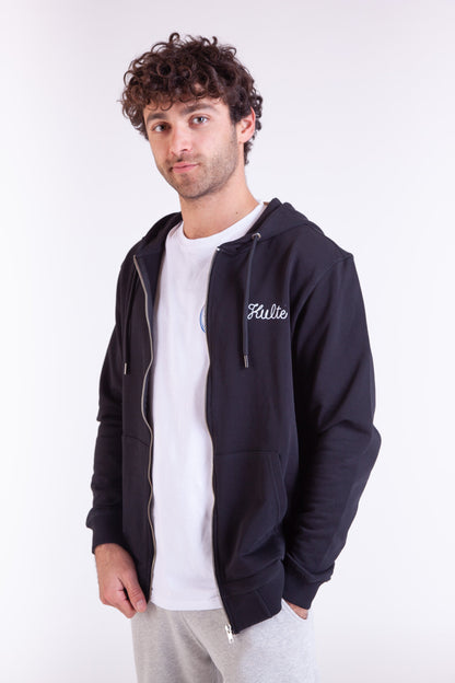 HOODIE ZIP SCRIPT BLACK