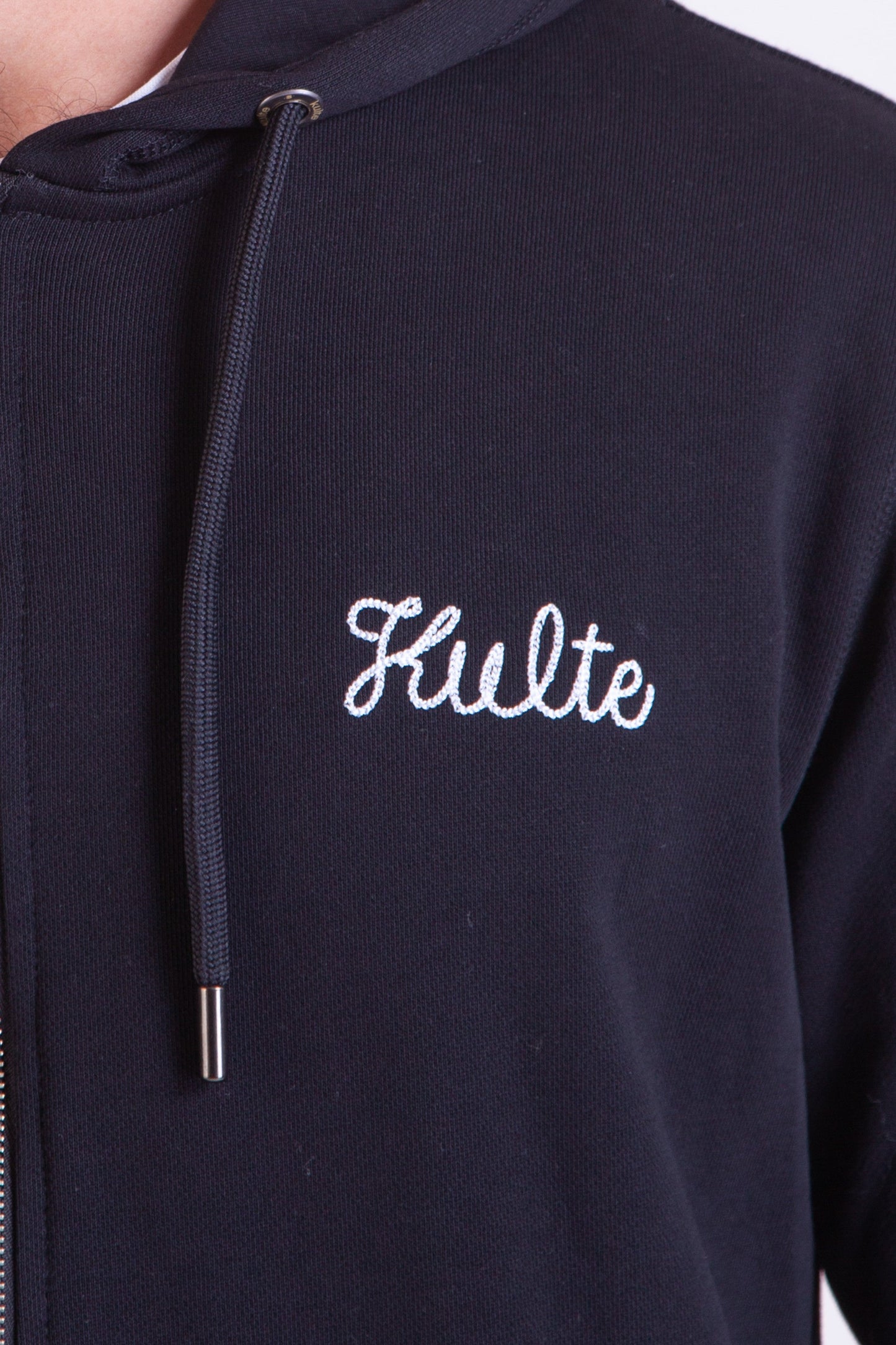 HOODIE ZIP SCRIPT BLACK