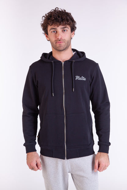HOODIE ZIP SCRIPT BLACK
