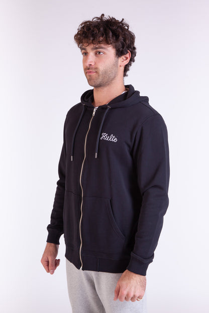 HOODIE ZIP SCRIPT BLACK