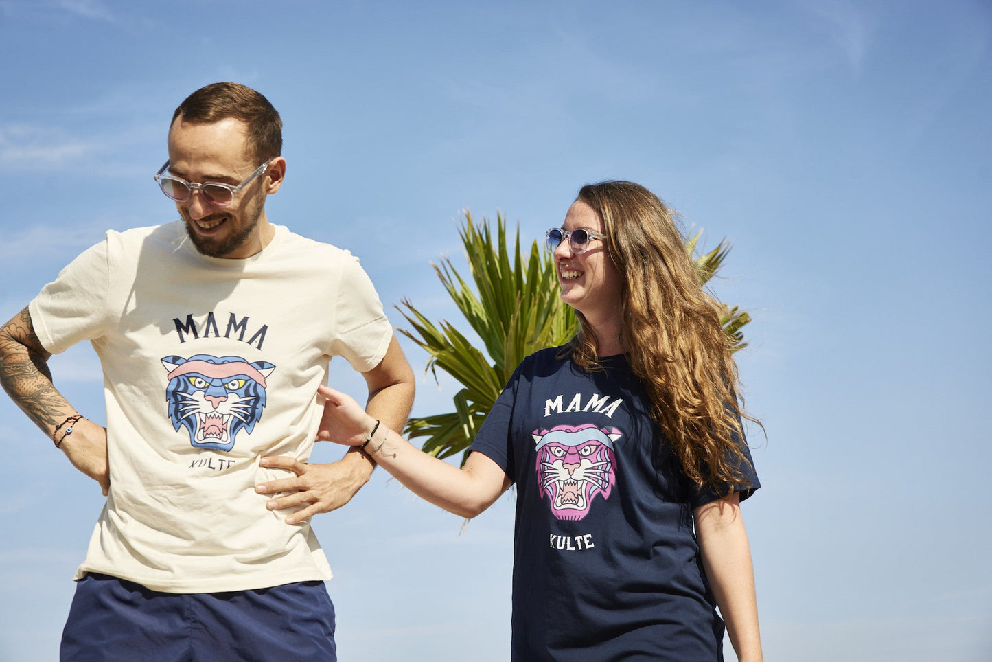 TEE SHIRT BEACH MAMA TIGER NAVY