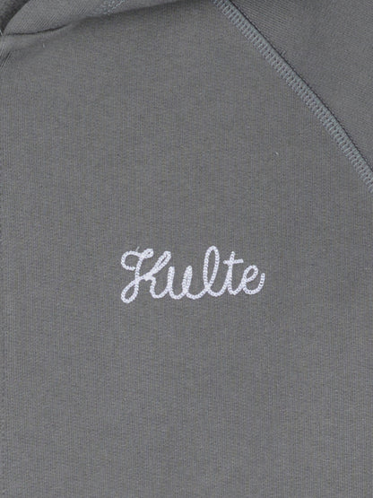 ZIP SCRIPT HOODIE PREMIUM CHARCOAL GRAY