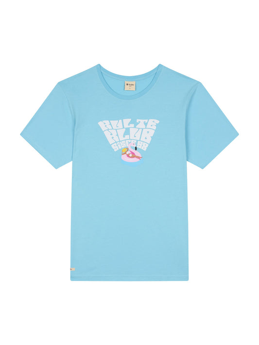 TEE SHIRT FLAMINGO POOL BLUE
