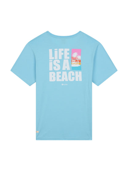 LIFE IS A BEACH BLUE T-SHIRT