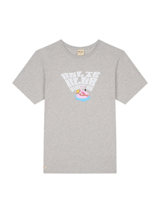 TEE SHIRT FLAMINGO POOL HEATHER GREY