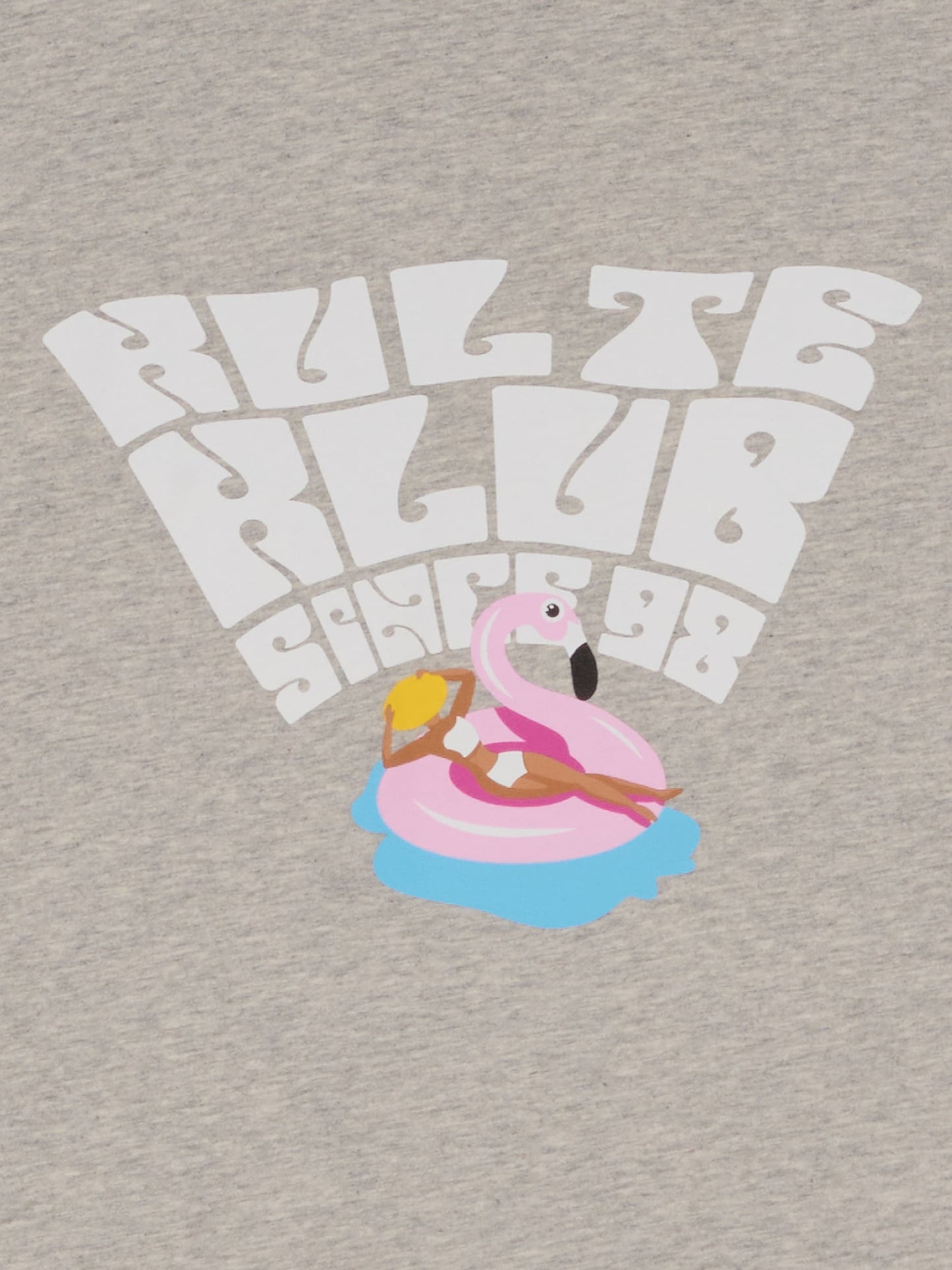 TEE SHIRT FLAMINGO POOL HEATHER GREY