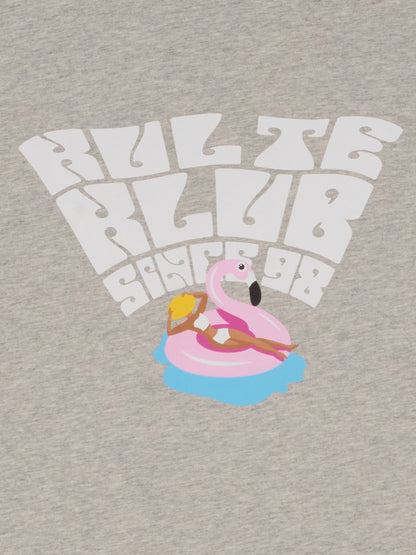 TEE SHIRT FLAMINGO POOL HEATHER GREY