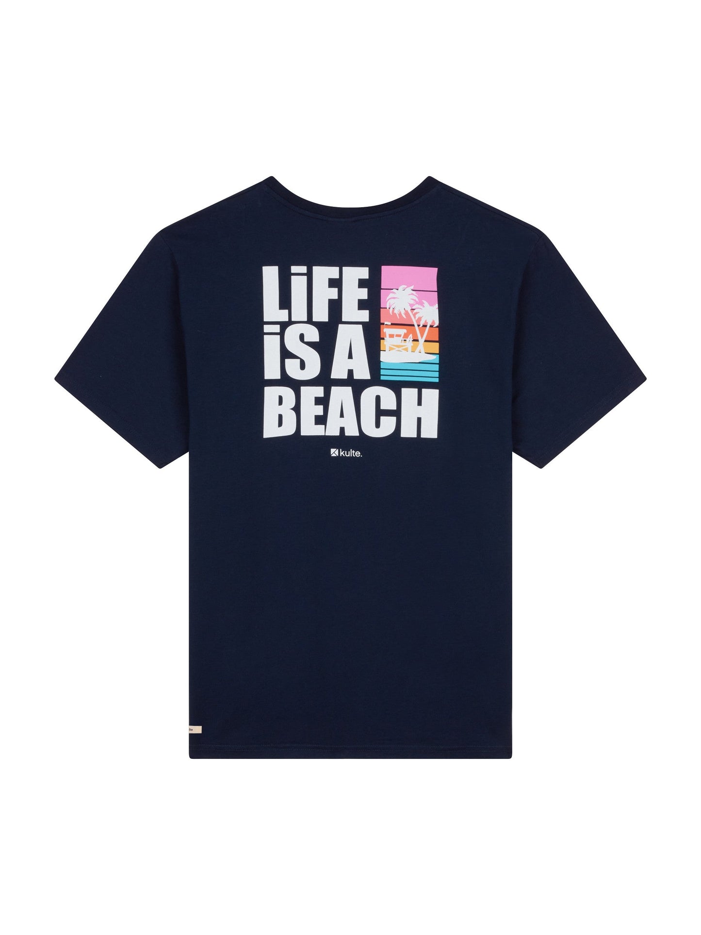 LIFE IS A BEACH NAVY T-SHIRT