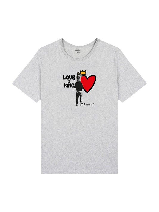 T-SHIRT LOVE IS KING GREY