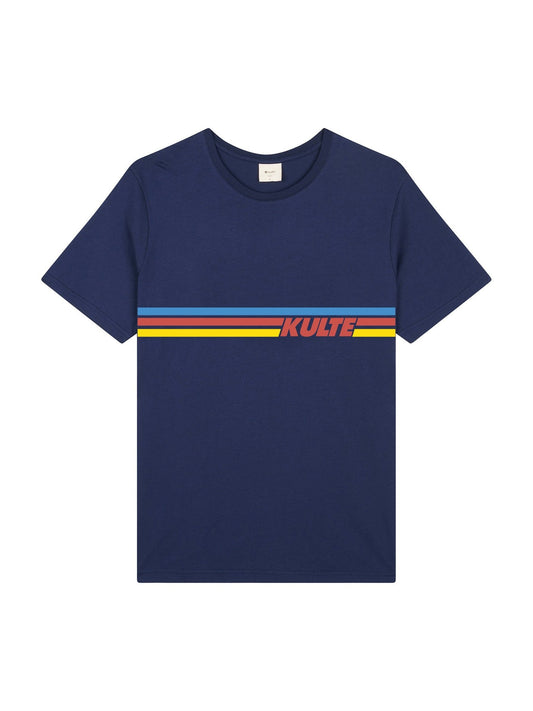 T-SHIRT RAINBOW 80'S NAVY