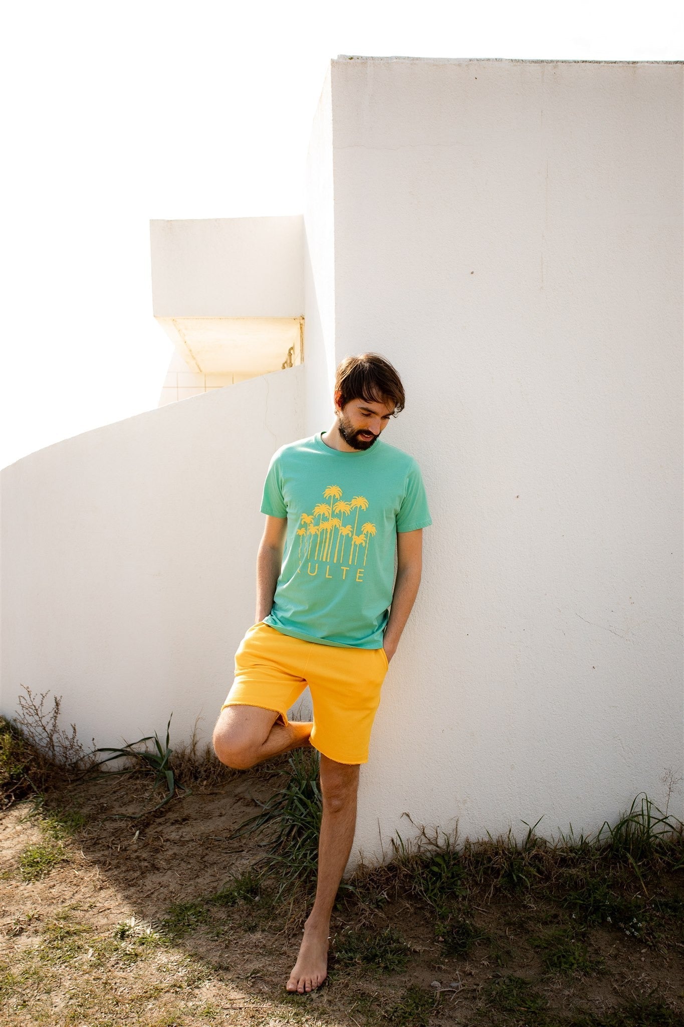 T-SHIRT PALMS YELLOW