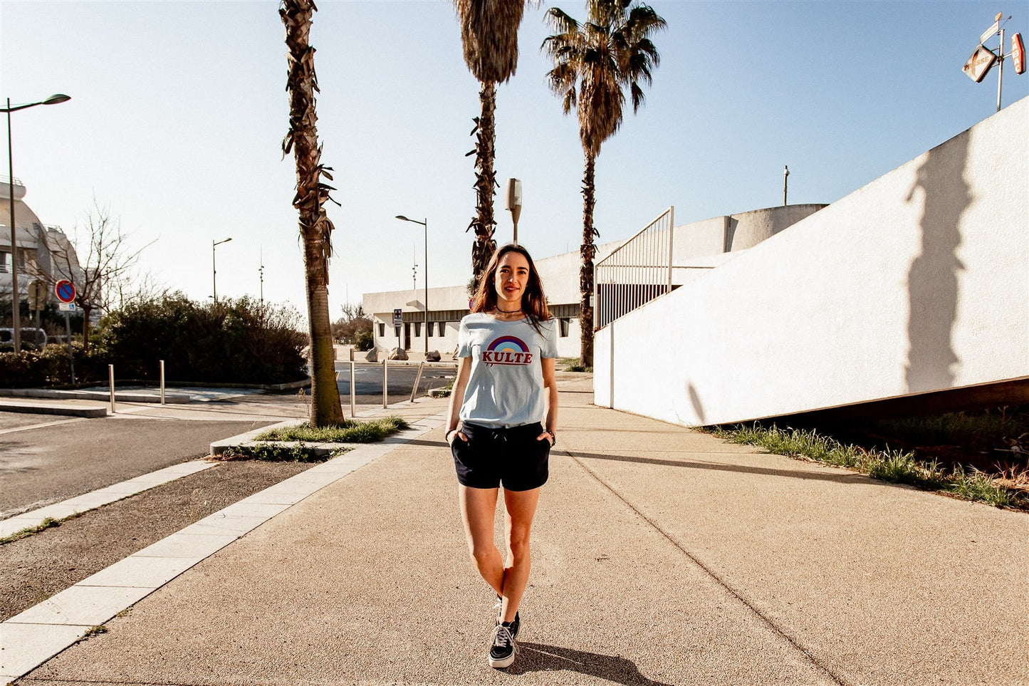 T-SHIRT FEMME CALIFORNIA SKY LIGHT BLUE