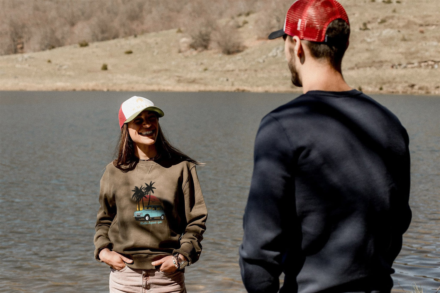 SWEATSHIRT 4L PALMIERS KAKI