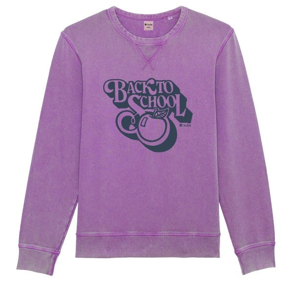 SWEATSHIRT BACK TO SCHOOL VINTAGE PURPLE
