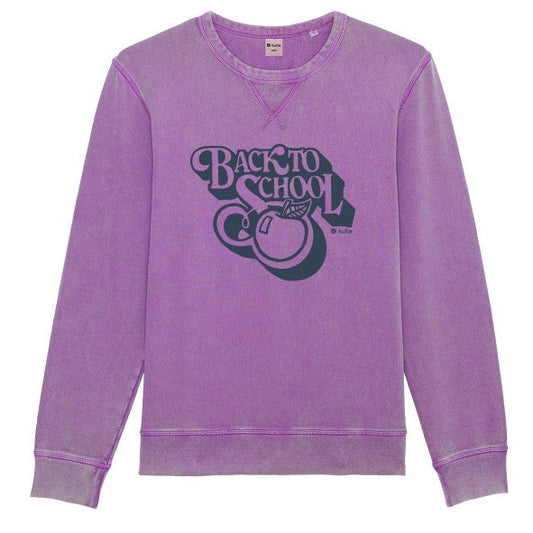 SWEATSHIRT BACK TO SCHOOL VINTAGE PURPLE
