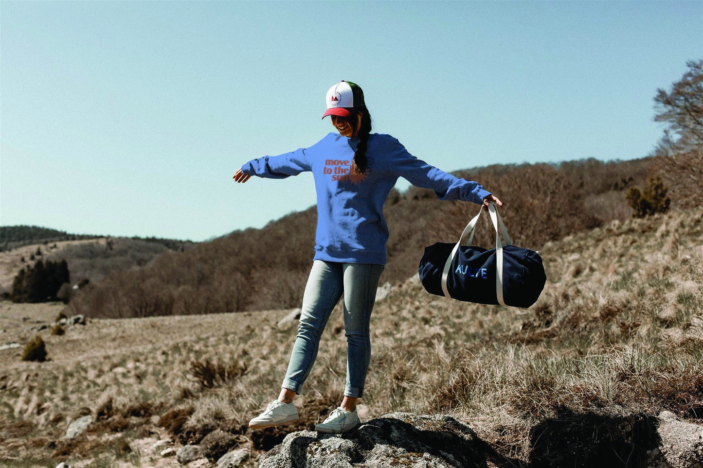 SWEAT MOVE TO THE SUN VINTAGE BLUE