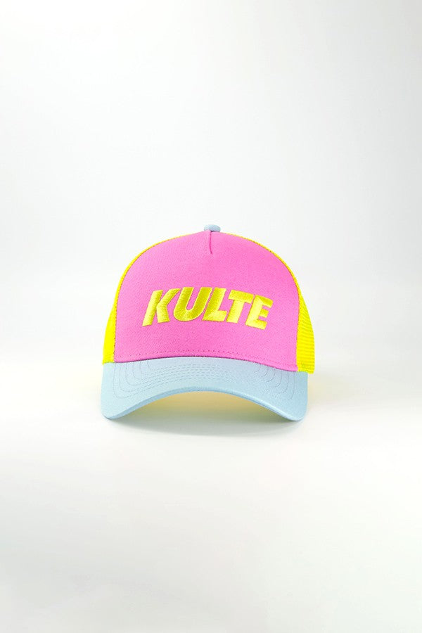 CASQUETTE ITALIC LIGHT BLUE YELLOW