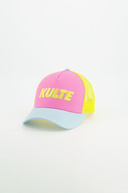 CASQUETTE ITALIC LIGHT BLUE YELLOW
