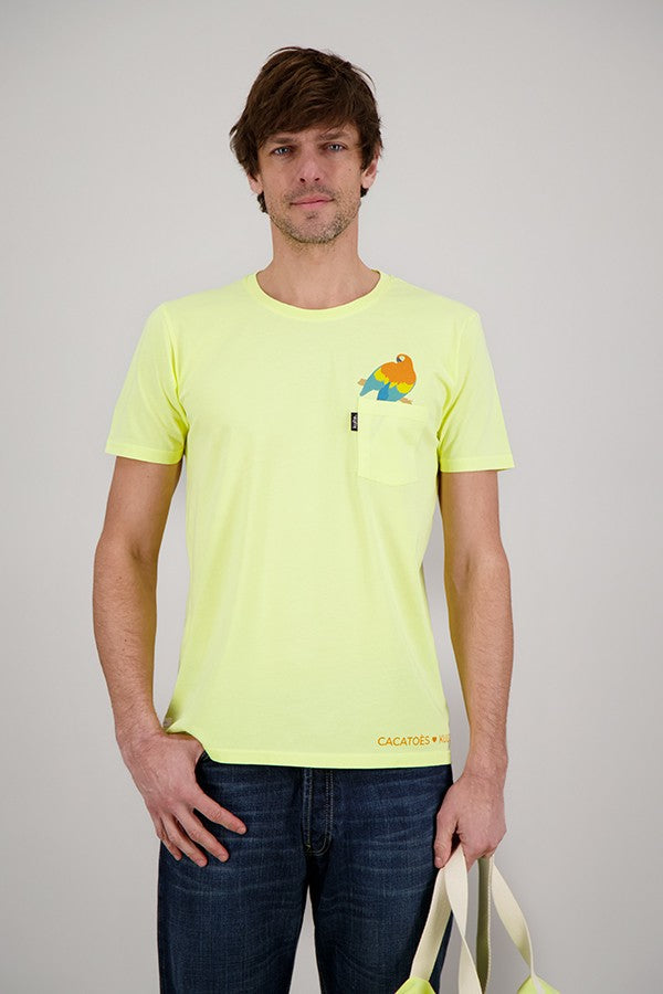 T-SHIRT POCKET PERROQUE YELLOW
