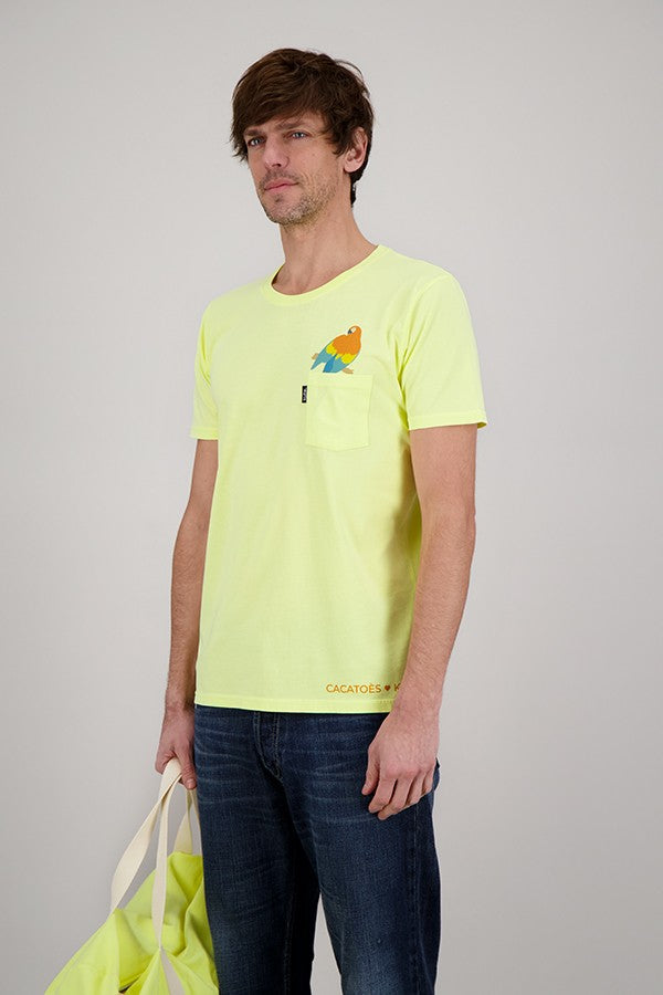 T-SHIRT POCKET PERROQUE YELLOW