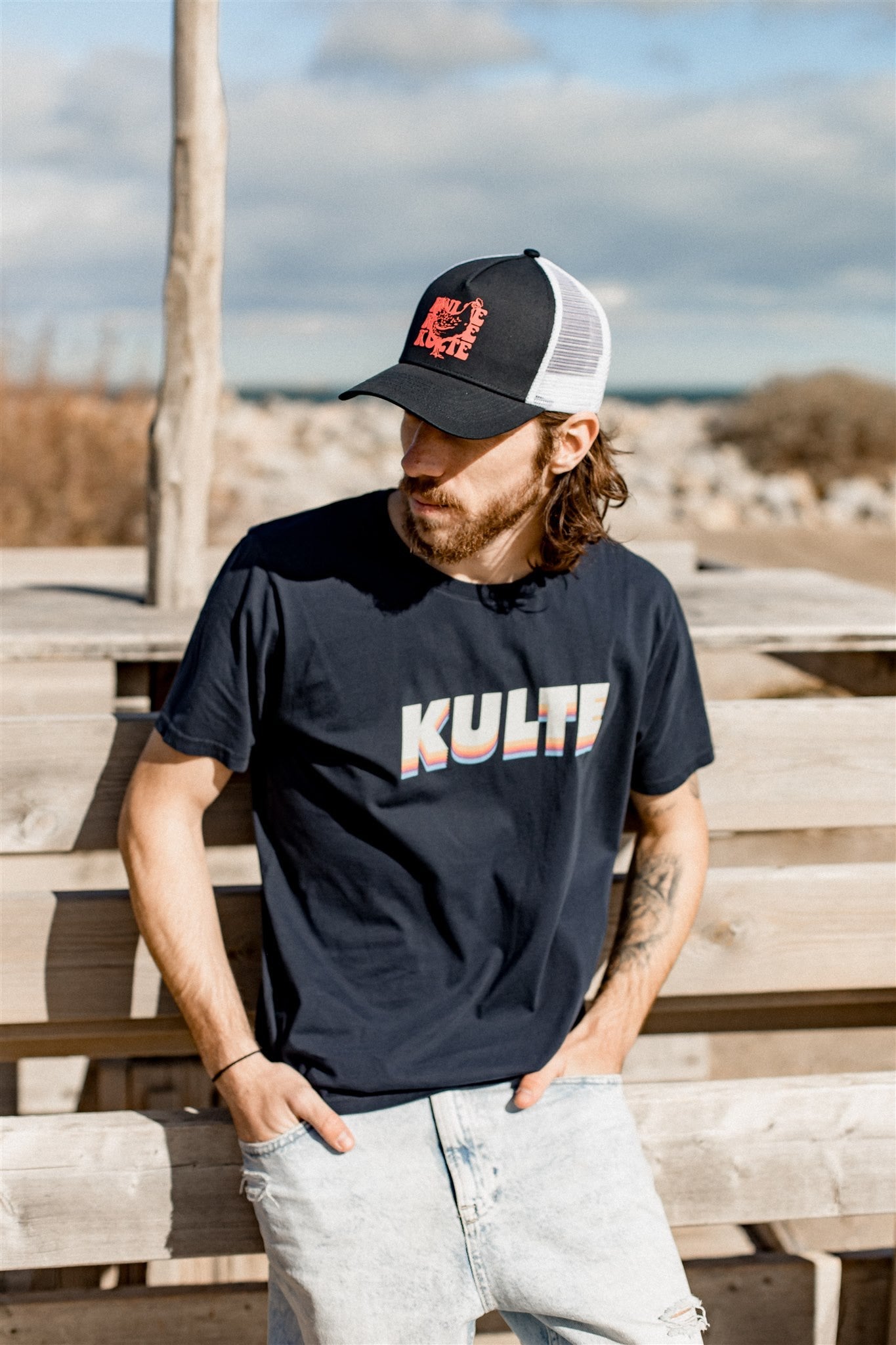 T-SHIRT CORPO ITALIC RETRO NAVY