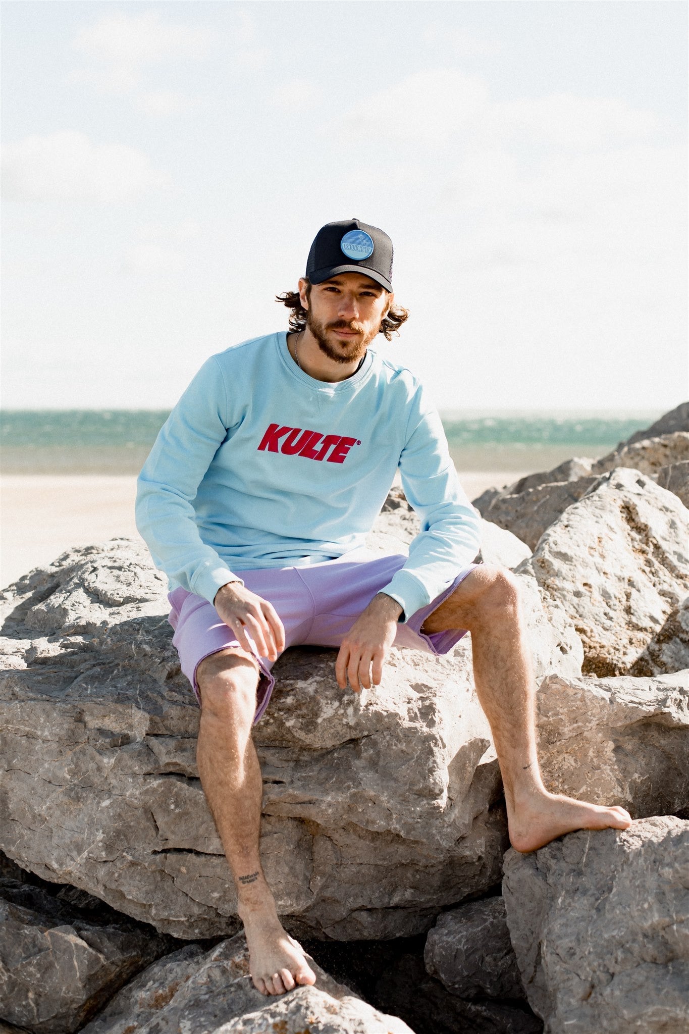 SWEAT CORPO ITALIC LIGHT BLUE