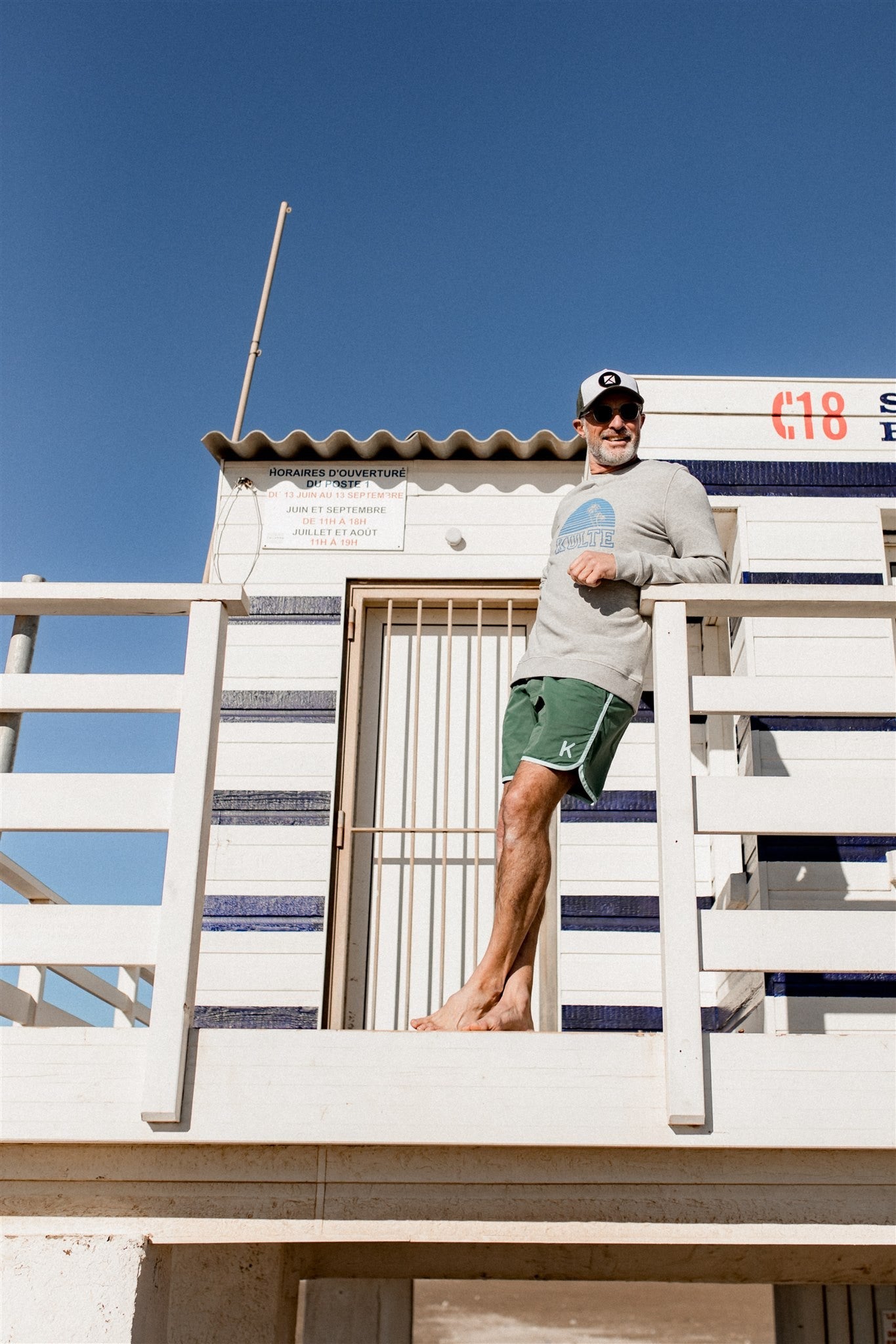 LE CALIFORNIA KAKI/LIGHT BLUE JERSEY