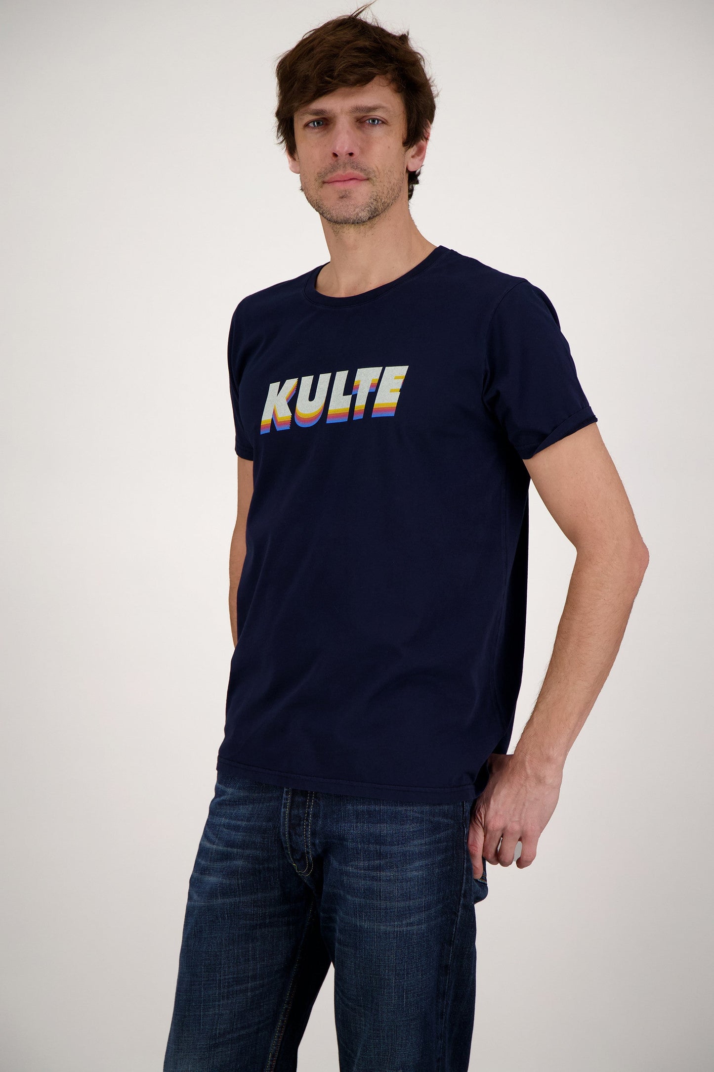 T-SHIRT CORPO ITALIC RETRO NAVY