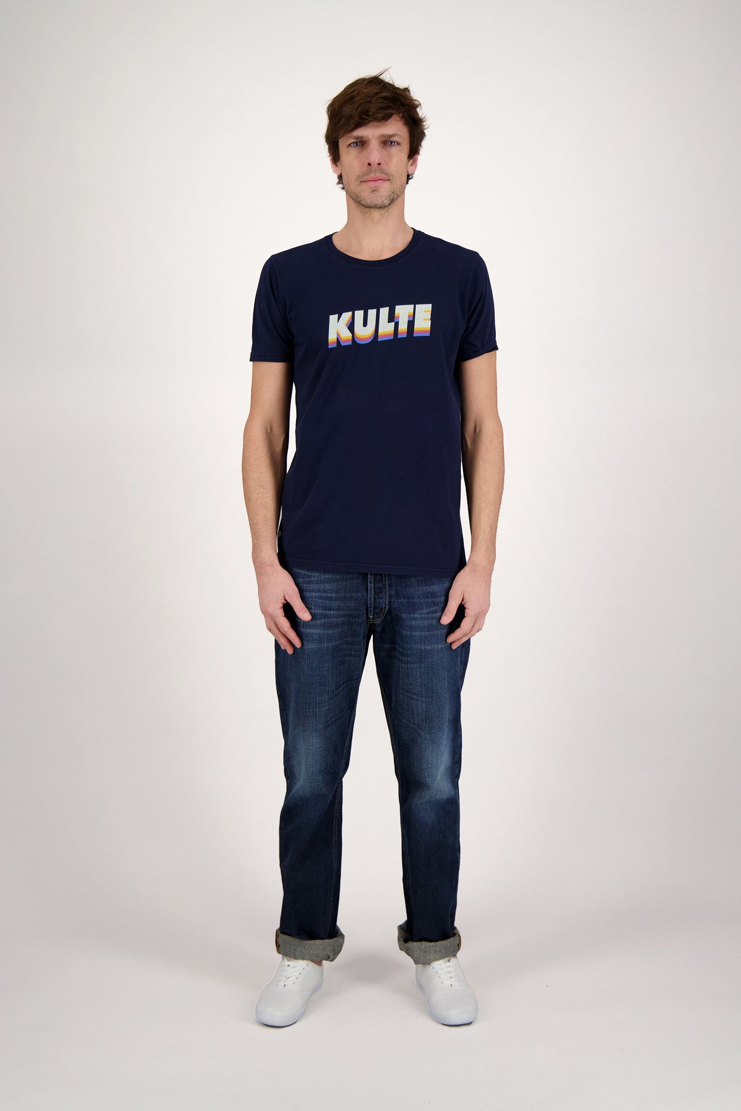 T-SHIRT CORPO ITALIC RETRO NAVY